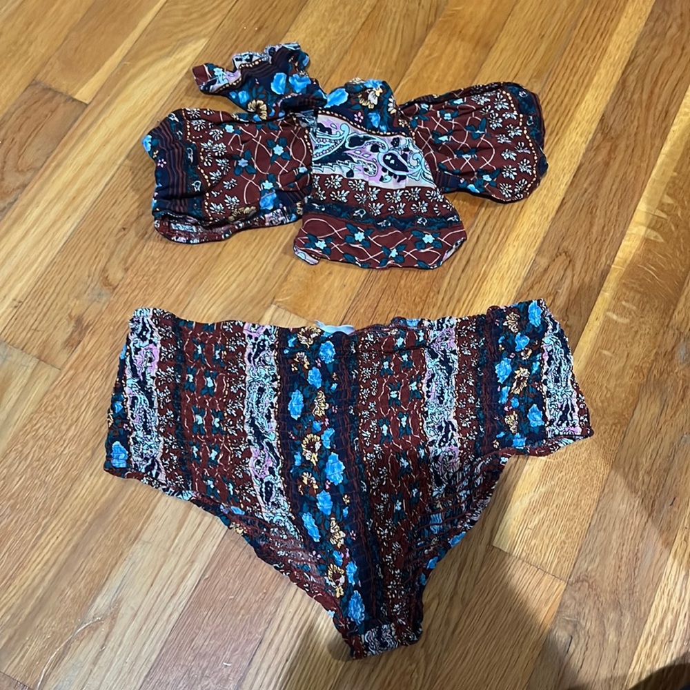 Boho strapless bikini